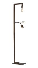 Isola Floor Lamp Over Arm Without Shade, 1 Light E27 + Reading 1 Light GU10, Matt Bronze