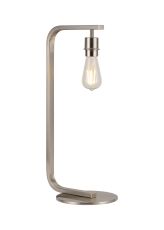 Isola Arc Table Lamp Without Shade, 1 Light E27, Satin Nickel