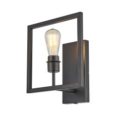 Isola Switched Wall Lamp (FRAME ONLY) Without Shade, 1 Light E27, Satin Black