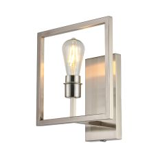 Isola Switched Wall Lamp (FRAME ONLY) Without Shade, 1 Light E27, Satin Nickel