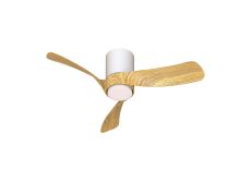 Nemo XS 72cm 18W LED Dimmable Ceiling Light With Built-In 26W DC Fan, 2700-5000K Remote Control, 2800lm, White/Wood, 5yrs Warranty