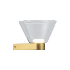 New York 1 Light Wall Light, 5W LED, 3000K, 740lm, Gold, 3yrs Warranty