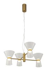New York 4 Light Pendant, 24W LED, 3000K, 3700lm, Gold, 3yrs Warranty