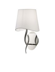 Ninette Wall Lamp 1 Light E14, Polished Chrome With Ivory White Shade