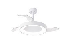 Niseko Fan M 49cm 50W LED Dimmable Ceiling Light With Built-In 30W DC Fan, 2700-5000K Remote Control, 5500lm, White, 5yrs Warranty