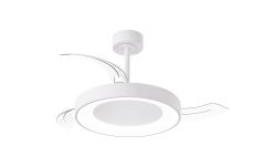 Niseko Fan S 40cm 45W LED Dimmable Ceiling Light With Built-In 25W DC Fan, 2700-5000K Remote Control, 5000lm, White, 5yrs Warranty
