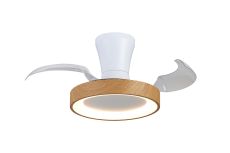 Niseko Fan XS 33cm 25W LED Dimmable Ceiling Light With Built-In 25W DC Fan, 2700-5000K Remote Control, 2500lm, Wood/White, 5yrs Warranty