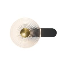 Biento Wall Lamp, 1 x 7W LED, 3000K, 426lm, Satin Black/Clear/Brass, 3yrs Warranty