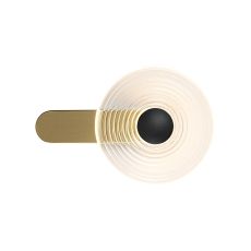 Biento Wall Lamp, 1 x 7W LED, 3000K, 426lm, Brass/Clear/Satin Black, 3yrs Warranty
