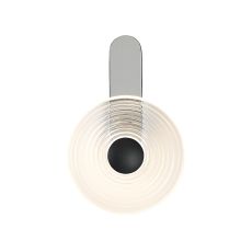 Biento Wall Lamp, 1 x 7W LED, 3000K, 426lm, Chrome/Clear/Satin Black, 3yrs Warranty