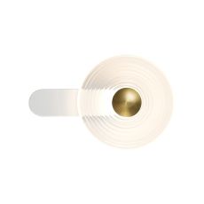 Biento Wall Lamp,1 x 7W LED, 3000K, 426lm, Satin White/Clear/Brass, 3yrs Warranty