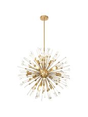 Noon 72cm Pendant 12 Light E14 Antique Gold/Clear Glass