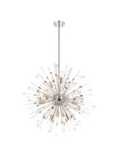 Noon 72cm Pendant 12 Light E14 Polished Nickel/Clear Glass