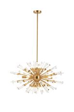 Noon Oval Pendant 12 Light E14 Antique Gold/Clear Glass