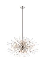 Noon Oval Pendant 12 Light E14 Polished Nickel/Clear Glass