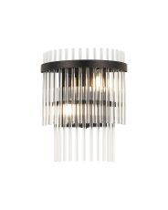 Filo Wall Lamp 2 Light E14, Brown Oxide/Clear Glass Rods