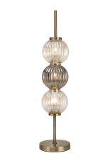 Gualtier Table Lamp, 3 x G9, Antique Brass/Light Iridescent/Smoke Glass