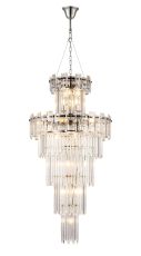 Anson 61cm Tall Pendant 17 Light E14, Polished Nickel/Clear Glass Item Weight: 21.8kg