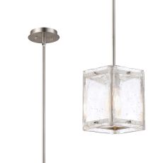 Arav Multi Height Pendant/Semi Flush, 1 Light E27, Satin Nickel