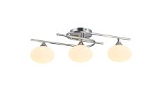Fulgor Flush Ceiling, 3 Light G9, IP44, Polished Chrome/Opal Glass