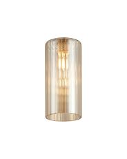 Giuseppe 7x15cm Slim Tube Ribbed (AK) Cognac Glass Shade