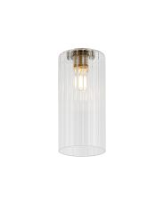 Giuseppe 7x15cm Slim Tube Ribbed (AK) Clear Glass Shade