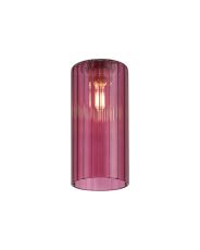 Giuseppe 7x15cm Slim Tube Ribbed (AK) Purple Glass Shade