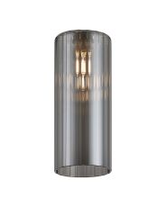 Giuseppe 8x20cm Slim Tube Ribbed (AK) Smoke Glass Shade