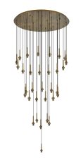 Giuseppe 95cm Antique Brass 32 Light G9 15 x 3m, 11 x 4m, 6 x 5m, Round Multiple Pendant (FRAME ONLY), Item Weight: 24kg
