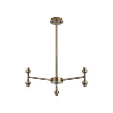 Giuseppe Antique Brass 3 + 3 Light G9 Universal Up/Down Pendant (FRAME ONLY), Suitable For A Vast Selection Of Glass Shades