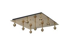 Giuseppe Antique Brass Square 9 Light G9 Universal Flush Light (FRAME ONLY), For A Vast Range Of Glass Shades