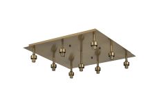 Giuseppe Antique Brass Square 9 Light G9 Universal Flush Light (FRAME ONLY), For A Vast Range Of Glass Shades