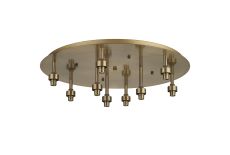 Giuseppe 60cm Antique Brass Round 9 Light G9 Universal Flush Light (FRAME ONLY), For A Vast Range Of Glass Shades