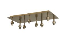 Giuseppe Antique Brass Rectangle 8 Light G9 Universal Flush Light (FRAME ONLY), For A Vast Range Of Glass Shades
