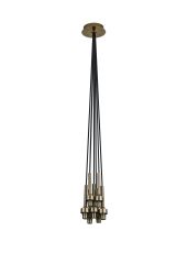Giuseppe 15cm Antique Brass 7 Light G9 Universal 1.5m Cluster Pendant (FRAME ONLY), For A Vast Range Of Glass Shades