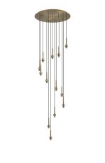 Giuseppe 56cm Antique Brass 13 Light G9 Universal 2.5m Round Multiple Pendant (FRAME ONLY), For A Vast Range Of Glass Shades