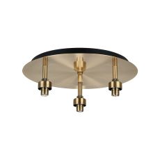 Giuseppe Antique Brass Round 3 Light G9 Universal 35cm Flush Light (FRAME ONLY), For A Vast Range Of Glass Shades