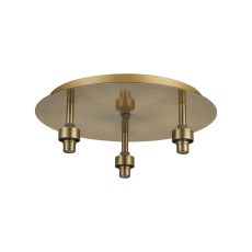 Giuseppe Antique Brass Round 3 Light G9 Universal 35cm Flush Light (FRAME ONLY), For A Vast Range Of Glass Shades