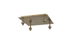 Giuseppe Antique Brass Square 4 Light G9 Universal 40cm Flush Light (FRAME ONLY), For A Vast Range Of Glass Shades