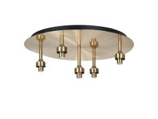Giuseppe 45cm Antique Brass Round 5 Light G9 Universal Flush Light (FRAME ONLY), For A Vast Range Of Glass Shades