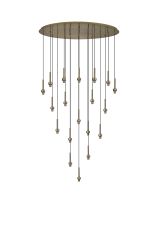 Giuseppe Antique Brass 19 Light G9 Universal 2m Drop Oval Multiple Pendant (FRAME ONLY), For A Vast Range Of Glass Shades