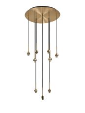 Giuseppe 50cm Antique Brass 9 Light G9 Universal 2.5m Round Multiple Pendant (FRAME ONLY), For A Vast Range Of Glass Shades