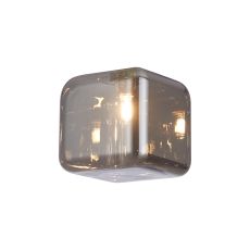 Giuseppe 13x13x12.5cm Smooth Squircle (P) Glass Shade Smoke Plated