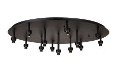 Giuseppe 80cm Satin Black Round 13 Light G9 Universal Flush Light (FRAME ONLY), For A Vast Range Of Glass Shades