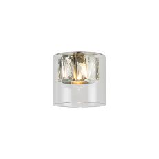 Giuseppe 12x11cm Double Crystal Glass (AB) Clear Glass Outer And Antique Brass / Clear Crystal Inner Shade