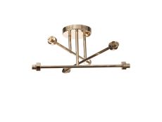 Giuseppe 52cm French Gold 6 Light G9 Universal Crossed Arm Semi Flush Light (FRAME ONLY), For A Vast Range Of Glass Shades