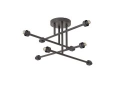 Giuseppe 68cm Satin Black 8 Light G9 Universal Crossed Arm Semi Flush Light (FRAME ONLY), For A Vast Range Of Glass Shades