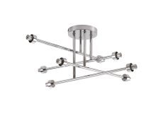 Giuseppe 68cm Polished Chrome 8 Light G9 Universal Crossed Arm Semi Flush Light (FRAME ONLY), For A Vast Range Of Glass Shades