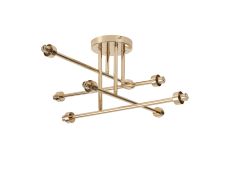 Giuseppe 68cm French Gold 8 Light G9 Universal Crossed Arm Semi Flush Light (FRAME ONLY), For A Vast Range Of Glass Shades