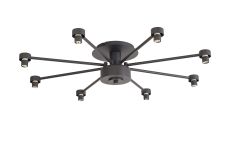 Giuseppe 70cm Satin Black 8 Light G9 Universal Semi Flush Light (FRAME ONLY), For A Vast Range Of Glass Shades